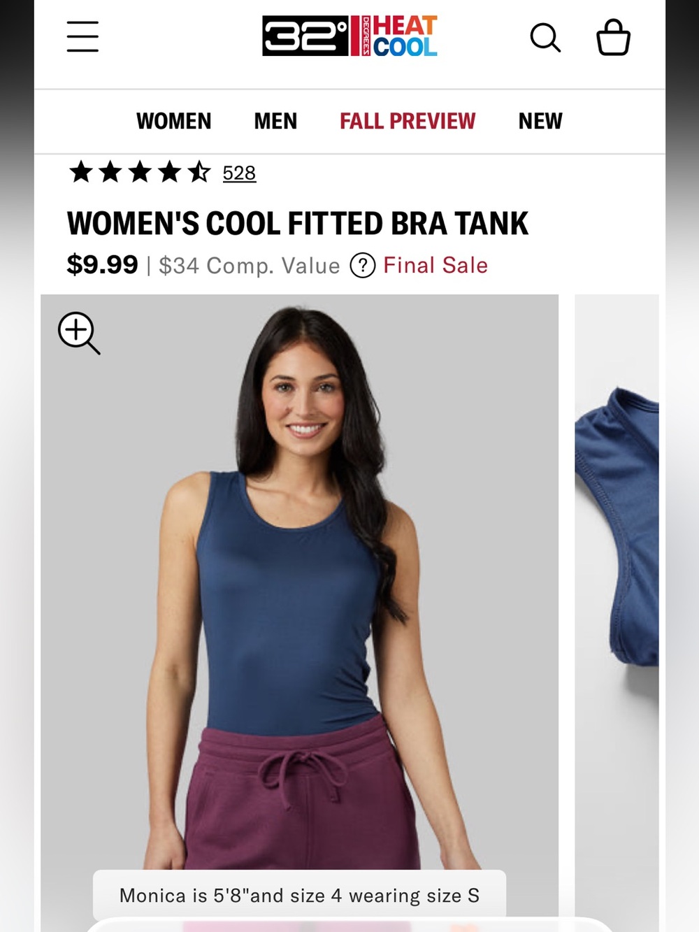 2/$7 Women's Cool Fitted Bra Tank - Navy